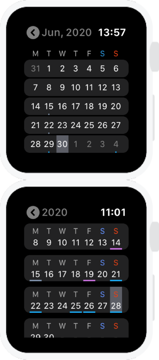 Two Calendar Layouts.