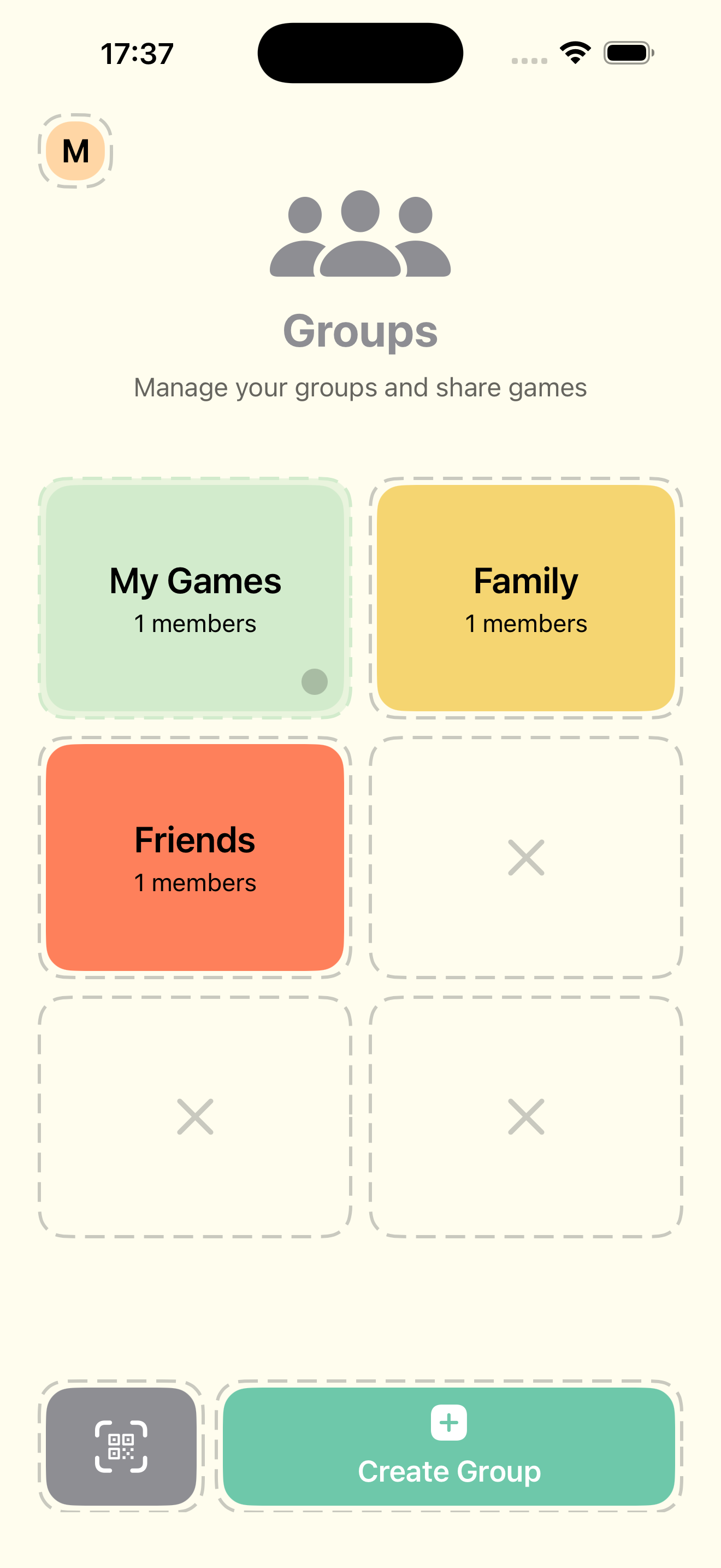 Share games with friends.